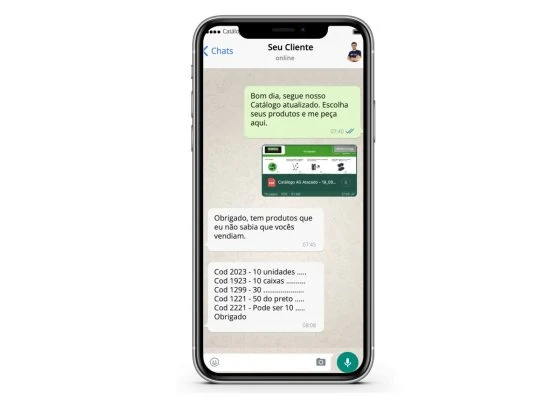 Canal comercial WhatsApp com Catalogo Mobile